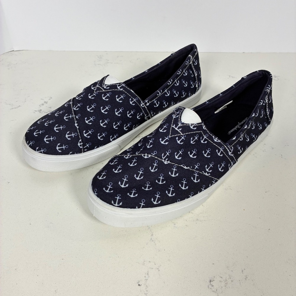 Tommy Bahama Slip On 9 Anchor Nautical Flats Coastal Beach Preppy Boating Travel